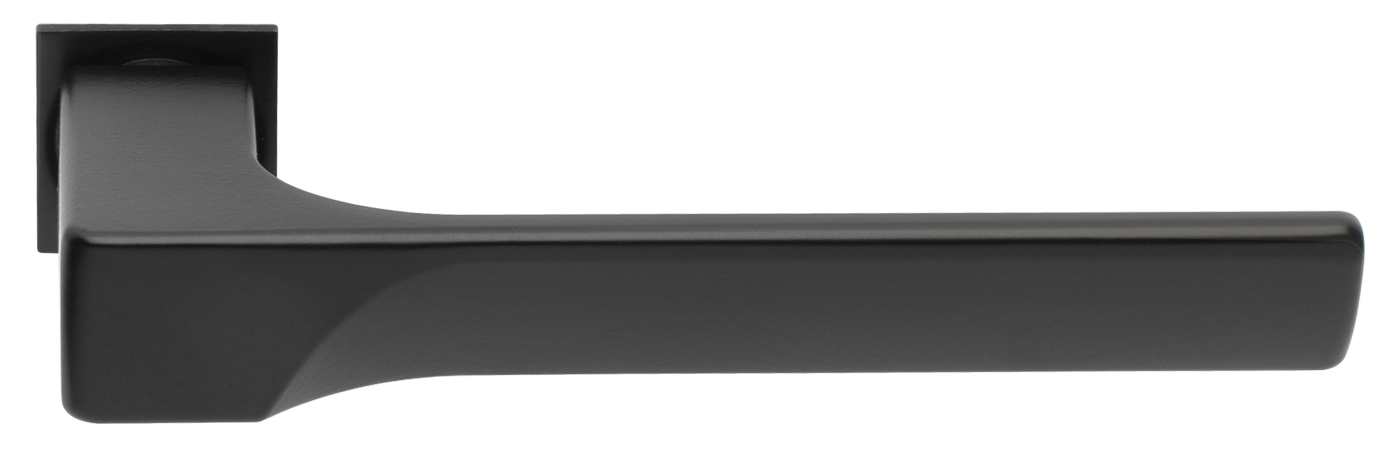 Ручка дверная FIORD-SM NERO-ST, с невидимой квадратной розеткой, цвет - черный soft-touch фото купить Оренбург
