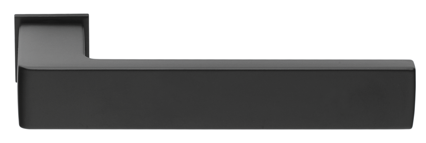 Ручка дверная HORIZONT-SM NERO-ST с невидимой квадратной розеткой, цвет - черный soft-touch фото купить Оренбург
