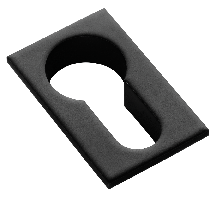 Накладка на евроцилиндр LUX-KH-SM NERO-ST квадратная невидимая, цвет - черный soft-touch фото купить Оренбург