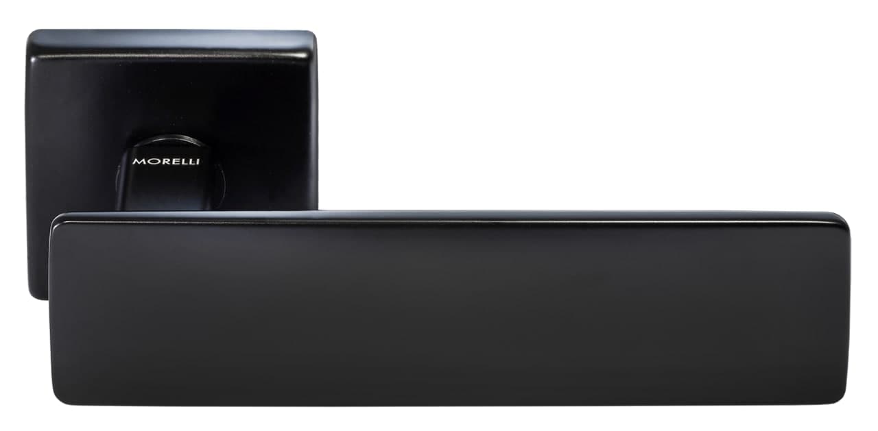 Ручка дверная SPACE S5 NERO-ST на квадратной розетке, цвет - черный soft-touch фото купить Оренбург