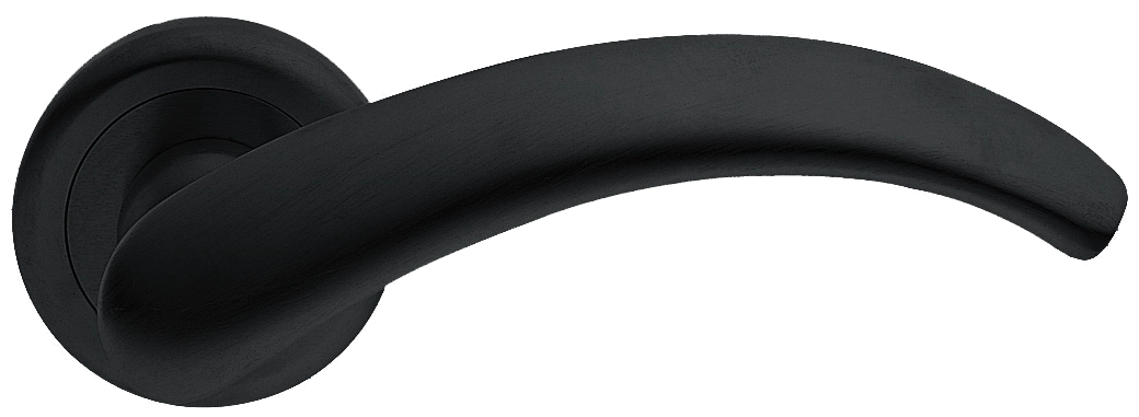 Ручка дверная ARCH R4 NERO раздельная на круглой розетке, цвет - черный фото купить Оренбург