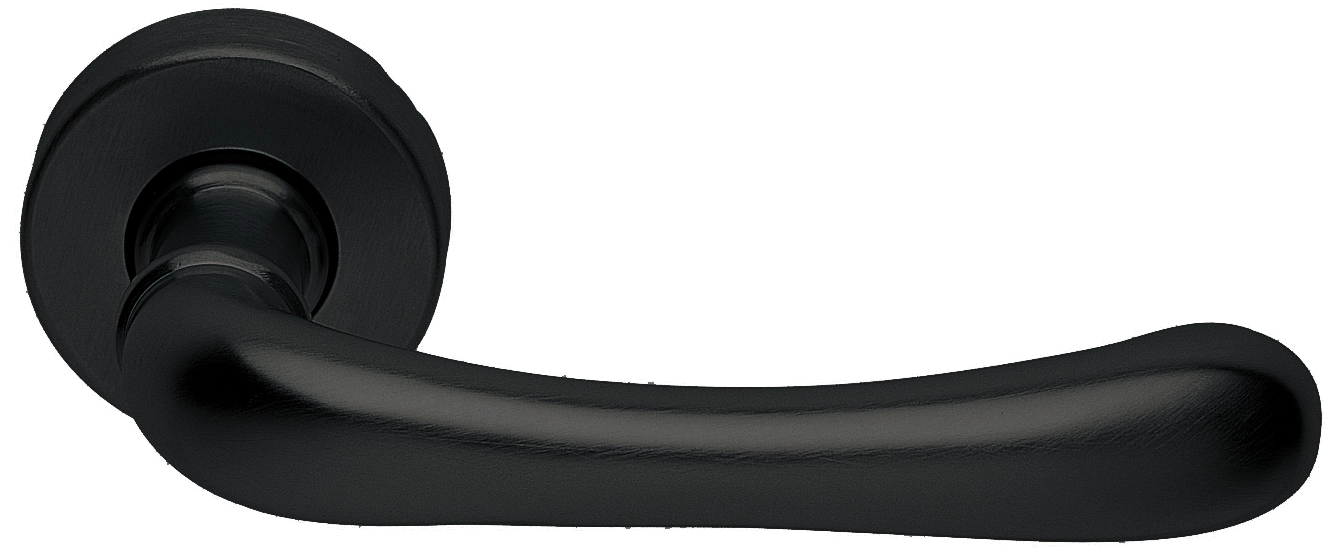 Ручка дверная RING R3-E NERO раздельная на круглой розетке, цвет - черный фото купить Оренбург