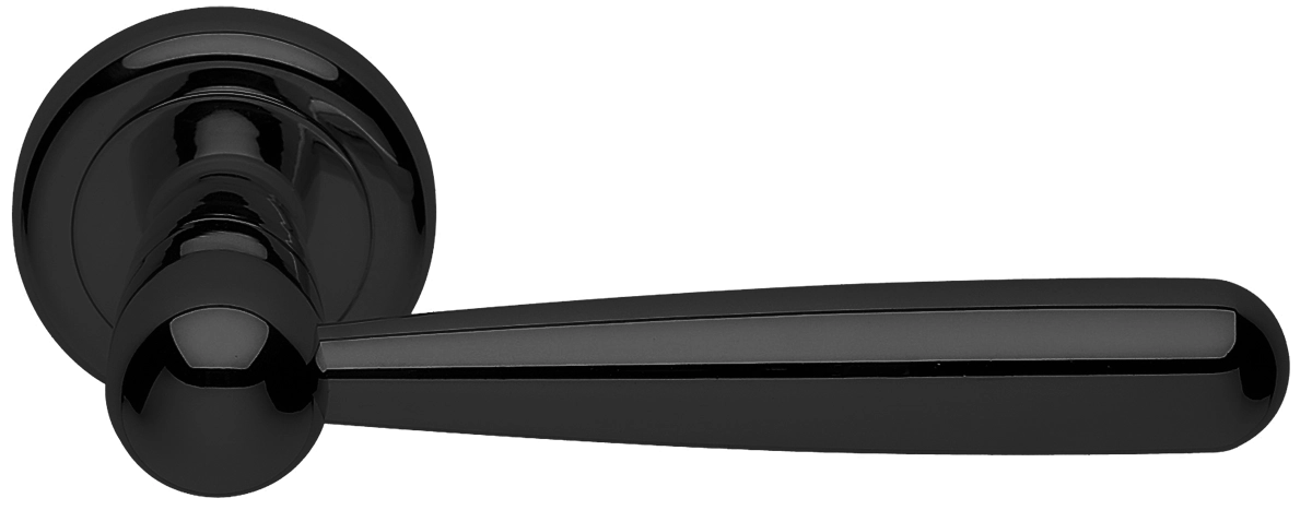 Ручка дверная PINOKKIO R4 NERO раздельная на круглой розетке, цвет - черный фото купить Оренбург