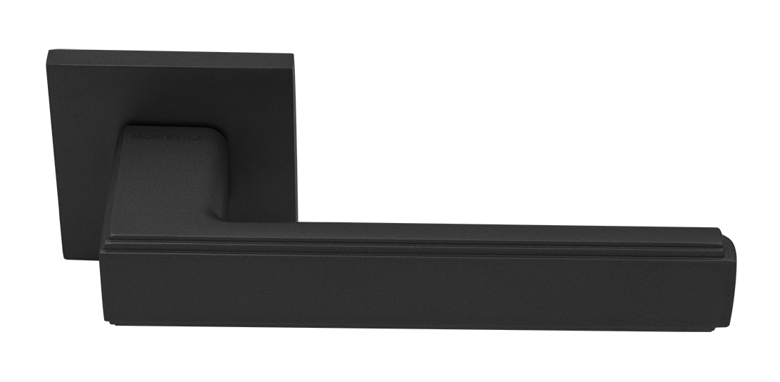 Ручка дверная MH-64-S6 BL STEPS на квадратной розетке 6 мм, цвет черный фото купить Оренбург