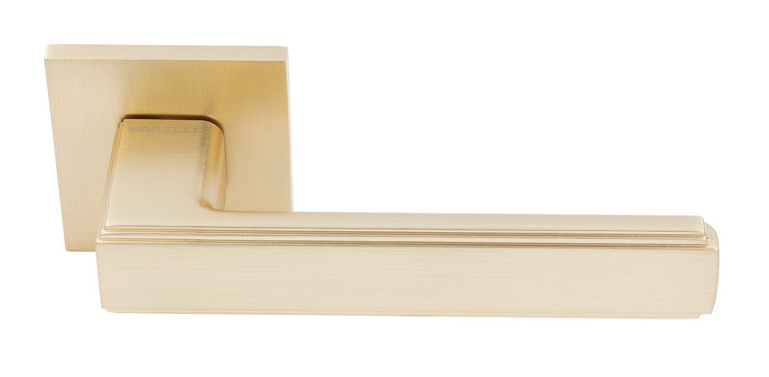 Ручка дверная MH-64-S6 MSG STEPS на квадратной розетке 6 мм, цвет матовое сатинированное золото фото купить Оренбург