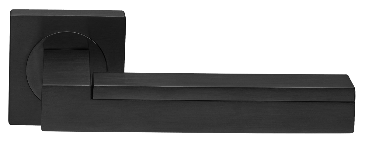 Ручка дверная ISLAND S2 NERO раздельная на квадратной розетке, цвет - черный фото купить в Оренбурге
