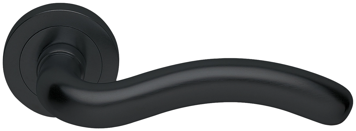 Ручка дверная SNAKE R2 NERO раздельная на круглой розетке, цвет - черный фото купить в Оренбурге