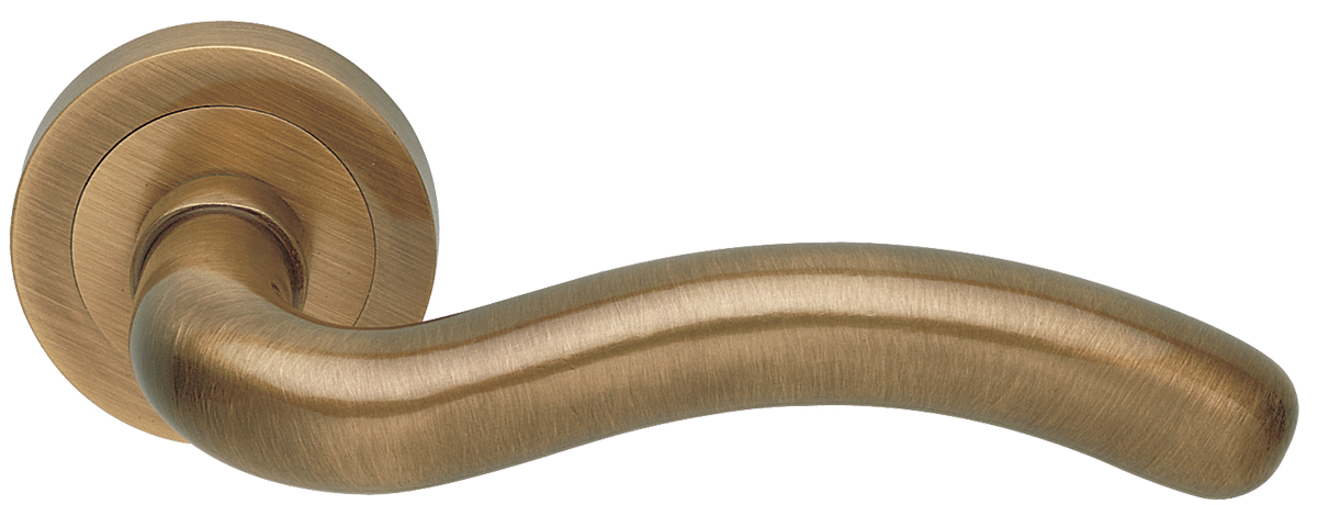 Ручка дверная SNAKE R2 BGO раздельная на круглой розетке, цвет - матовая бронза фото купить в Оренбурге