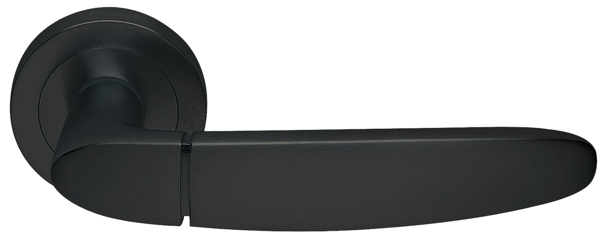 Ручка дверная SAIL R2 NERO раздельная на круглой розетке, цвет - черный фото купить в Оренбурге