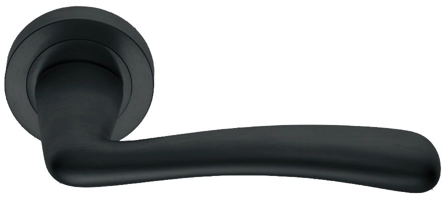 Ручка дверная COCKATOO R2 NERO раздельная на круглой розетке, цвет - черный фото купить в Оренбурге
