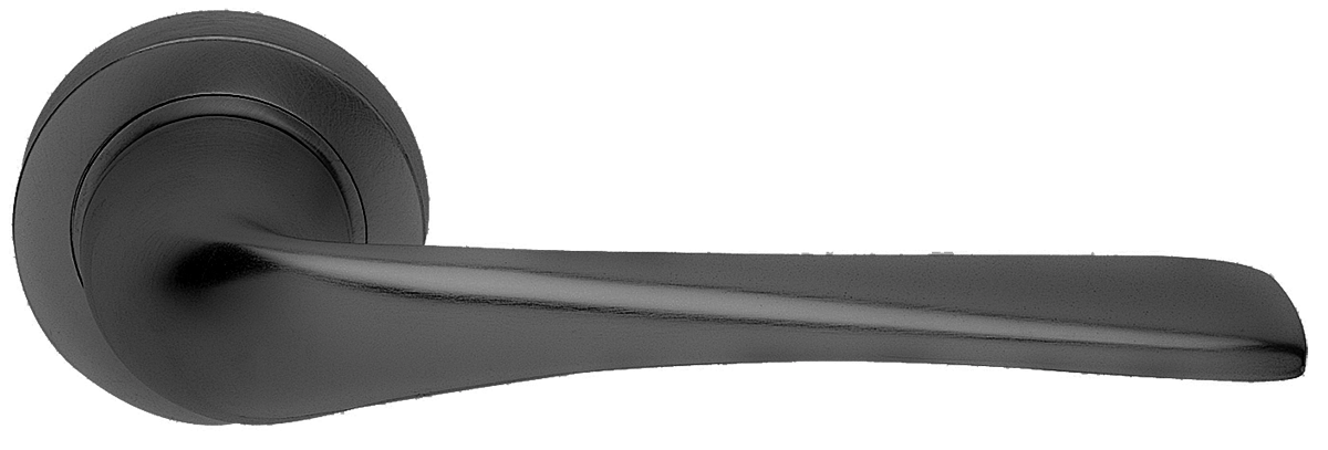 Ручка дверная LE MANS R2 NERO раздельная на круглой розетке, цвет - черный фото купить в Оренбурге