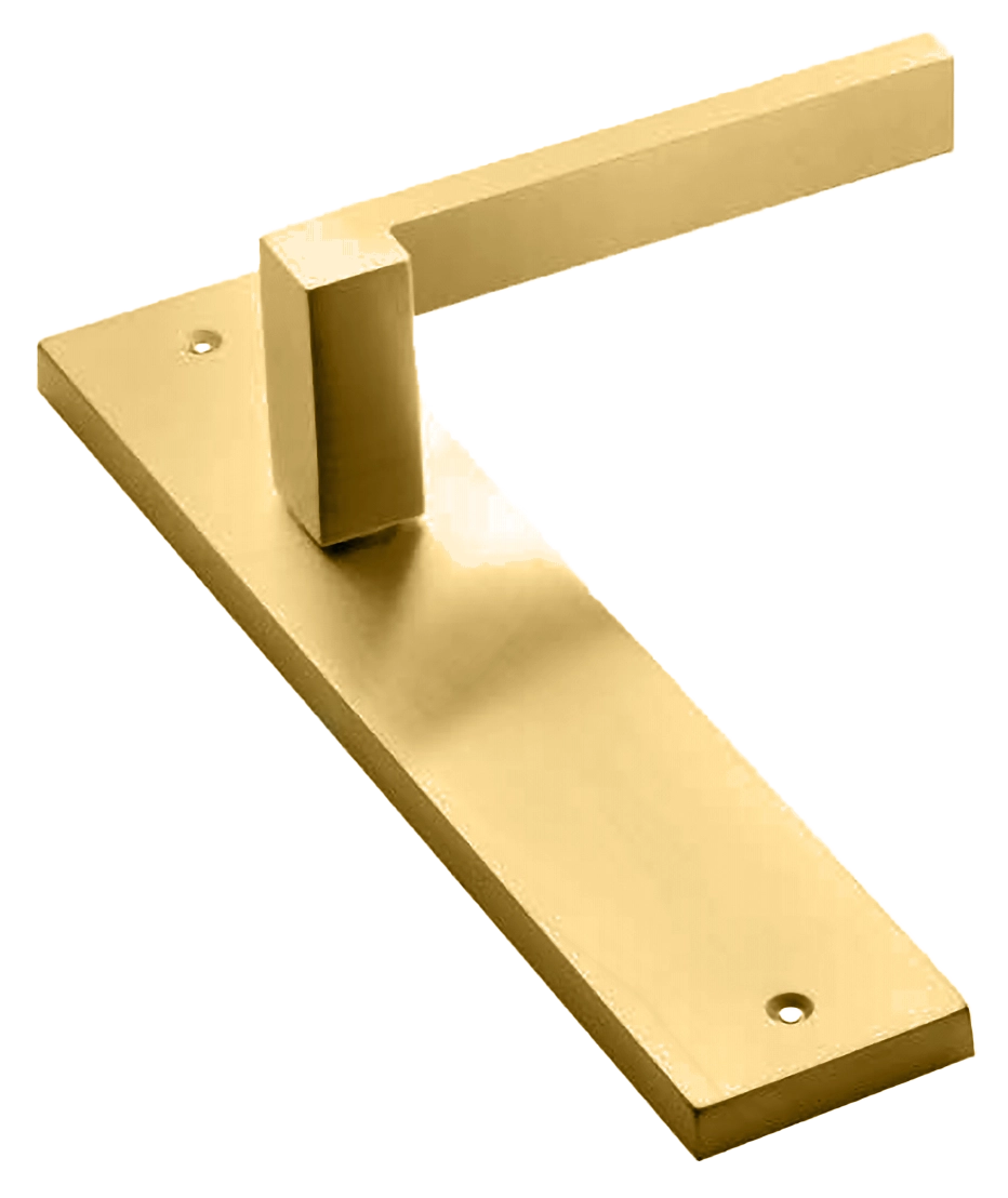 Ручка дверная на планке STONE PL OSA, цвет матовое золото, латунь фото купить в Оренбурге