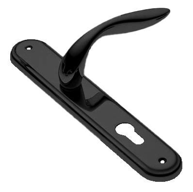 Ручка дверная на планке LEON PL NERO, цвет черный, латунь фото купить в Оренбурге