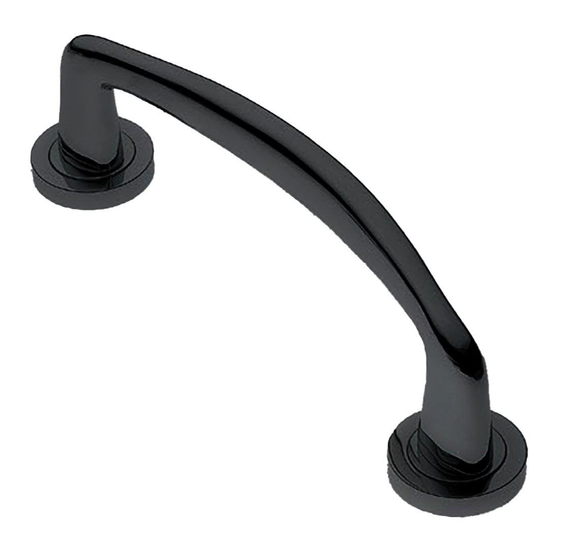 Ручка-скоба дверная COCKATOO PH NERO на круглой розетке, цвет черный, латунь фото купить в Оренбурге