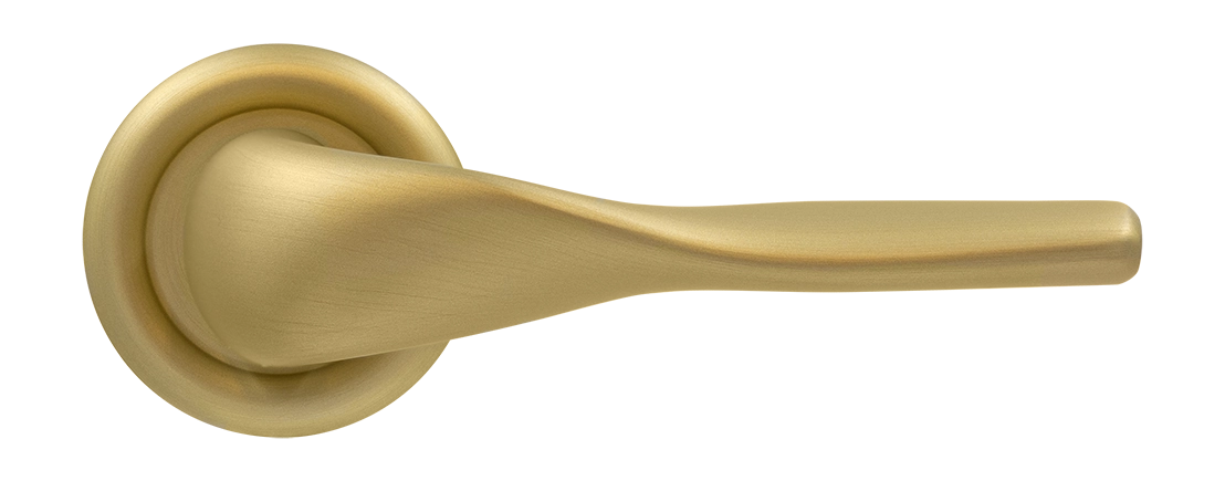 Ручка дверная LVB R7 AH на круглой розетке, цвет Осенний мёд/Autumn Honey фото купить в Оренбурге