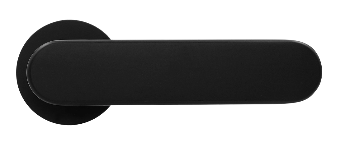 Ручка дверная MH-65-R6 R6 SEMPIONE BL на круглой розетке, цвет черный фото купить в Оренбурге