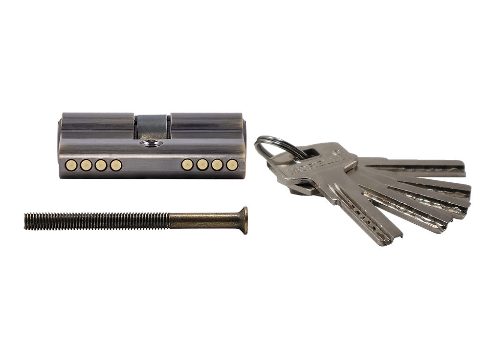 Ключевой цилиндр высокой секретности HS 50C AB (50мм), цвет античная бронза фото купить в Оренбурге