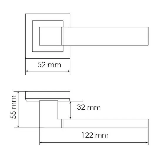 Комплект дверных ручек MH-28 BL-S + защёлка бесшумная 1895P BL + петли врезные универсальные MSN 100X70X2.5-4BB BL (2шт), цвет черный фото купить в Оренбурге