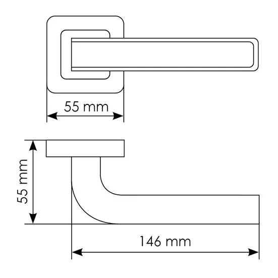 Комплект дверных ручек MH-46 SC/W-S55 + завертка сантехническая MH-WC-S55 SC/CP, цвет хром фото купить в Оренбурге
