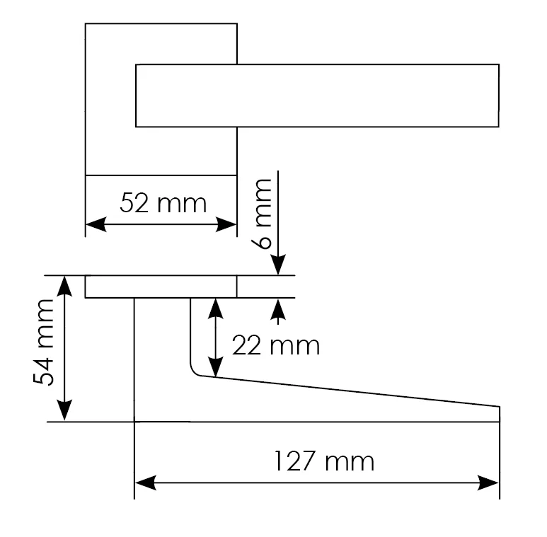 Комплект дверных ручек MH-54-S6 GR + завертка сантехническая MH-WC-S6 GR, цвет графит фото купить в Оренбурге