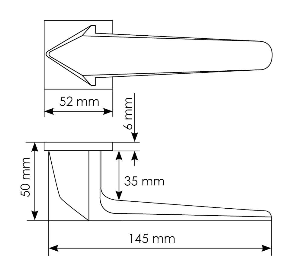 Комплект дверных ручек MH-55-S6 BL + защёлка бесшумная M1895 BL + петли врезные универсальные MSN 100X70X2.5-4BB BL (2шт), цвет черный фото купить в Оренбурге