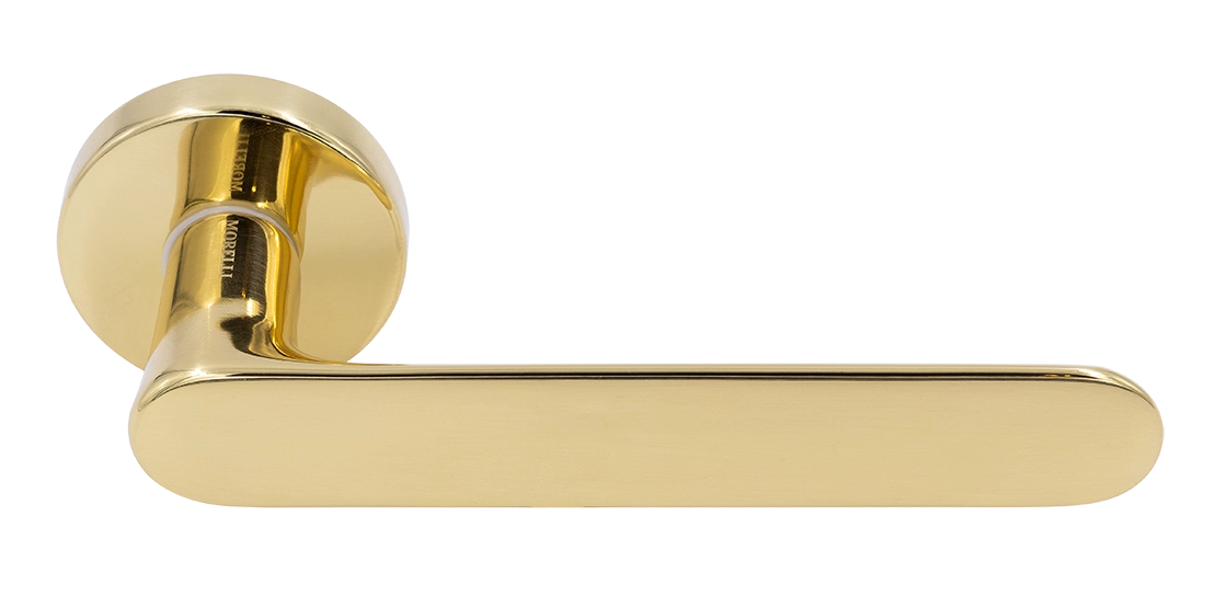 Ручка дверная LE BOAT R5 OTL раздельная на круглой розетке, цвет золото, латунь фото купить Оренбург