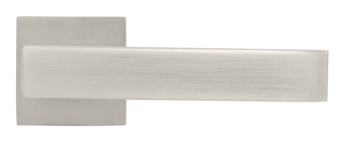 Ручка дверная LOT MH-56-S6 MSN раздельная на квадратной розетке 6 мм, цвет матовый сатинированный никель, ЦАМ фото купить в Оренбурге