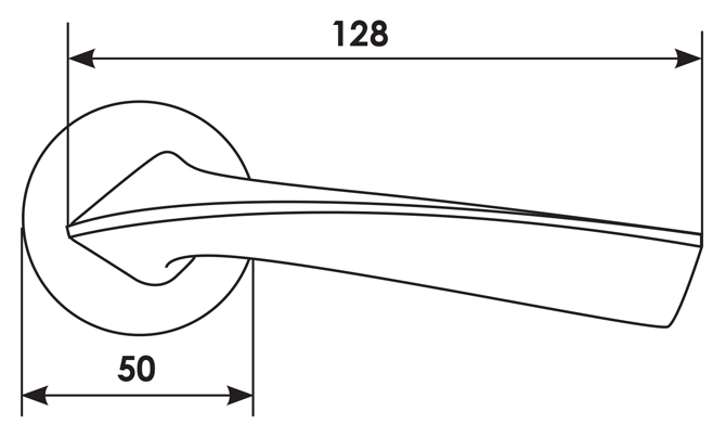 Ручка дверная COMETA R5 NIS раздельная на круглой розетке, цвет - матовый никель, ЦАМ фото купить в Оренбурге