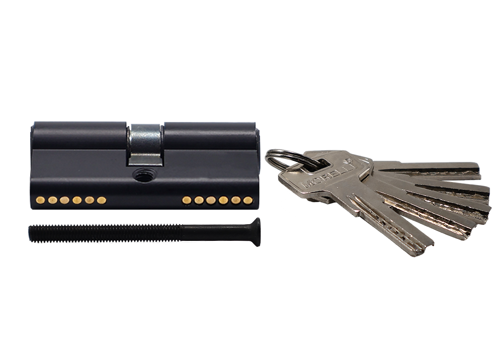 Ключевой цилиндр высокой секретности HS 60C BL (60мм) цвет черный фото купить в Оренбурге