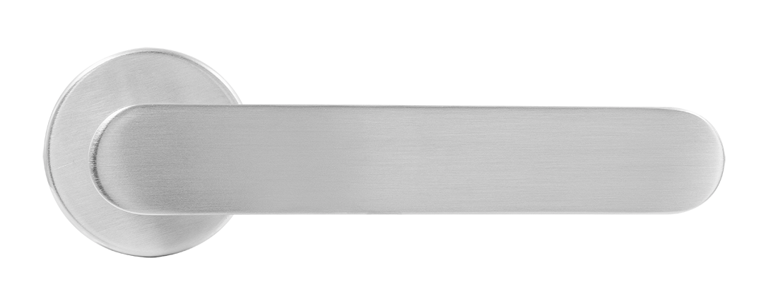 Ручка дверная LE BOAT R5 CSA раздельная на круглой розетке, цвет матовое матовый хром, латунь фото купить в Оренбурге