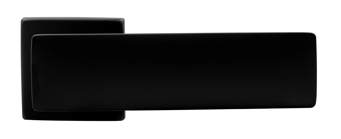 Ручка дверная SPACE S5 NERO-ST на квадратной розетке, цвет черный soft-touch, ЦАМ фото купить в Оренбурге