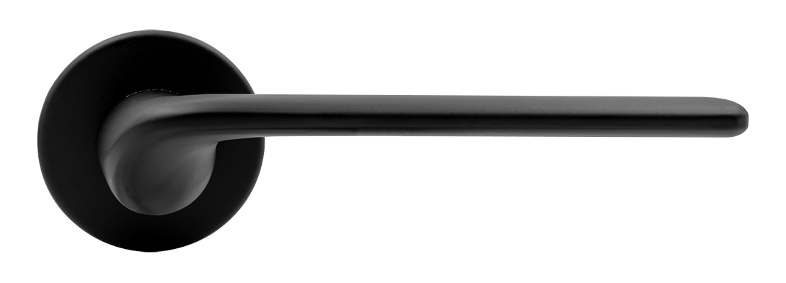 Ручка дверная TOMORROW R5 NERO-ST на круглой розетке, цвет черный soft-touch, ЦАМ фото купить в Оренбурге