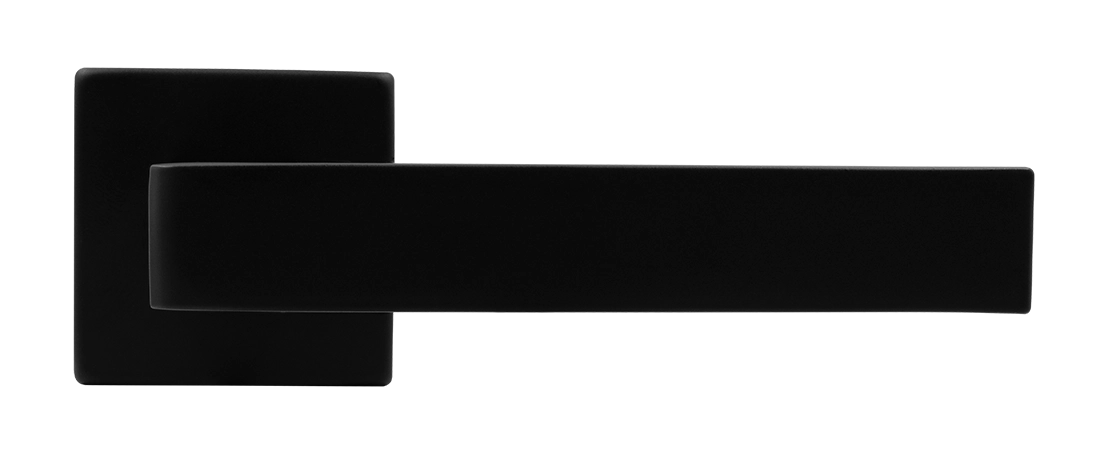 Ручка дверная HORIZONT S5 NERO-ST на квадратной розетке, цвет черный soft-touch, ЦАМ фото купить в Оренбурге