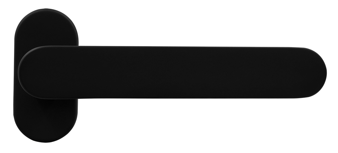 Ручка оконная LE BOAT W1 NERO-ST на прямоугольной розетке, цвет черный soft-touch, латунь фото купить Оренбург