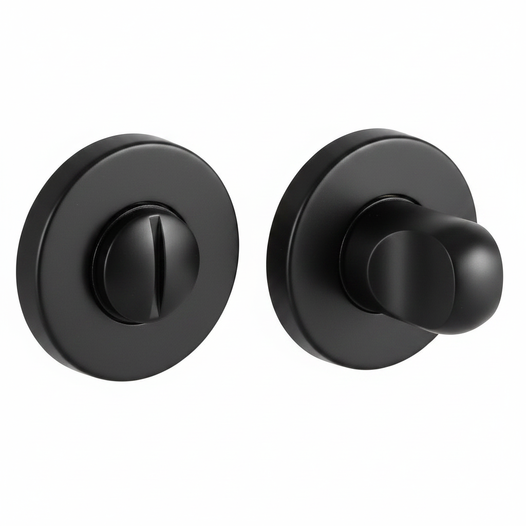 Завертка сантехническая LUX-WC-R3-E NERO-ST на круглой розетке цвет черный soft-touch, ЦАМ фото купить Оренбург