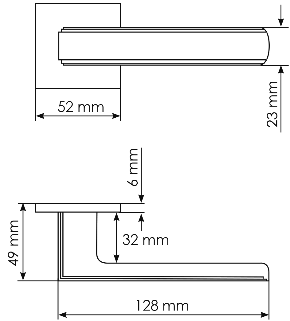Ручка дверная MH-64-S6 BL STEPS на квадратной розетке 6 мм, цвет черный фото фурнитура Оренбург