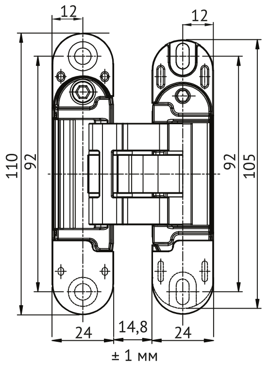 Петля скрытая HH-28 B врезная с 3D-регулировкой вес полотна до 40 кг, цвет черный фото купить в Оренбурге