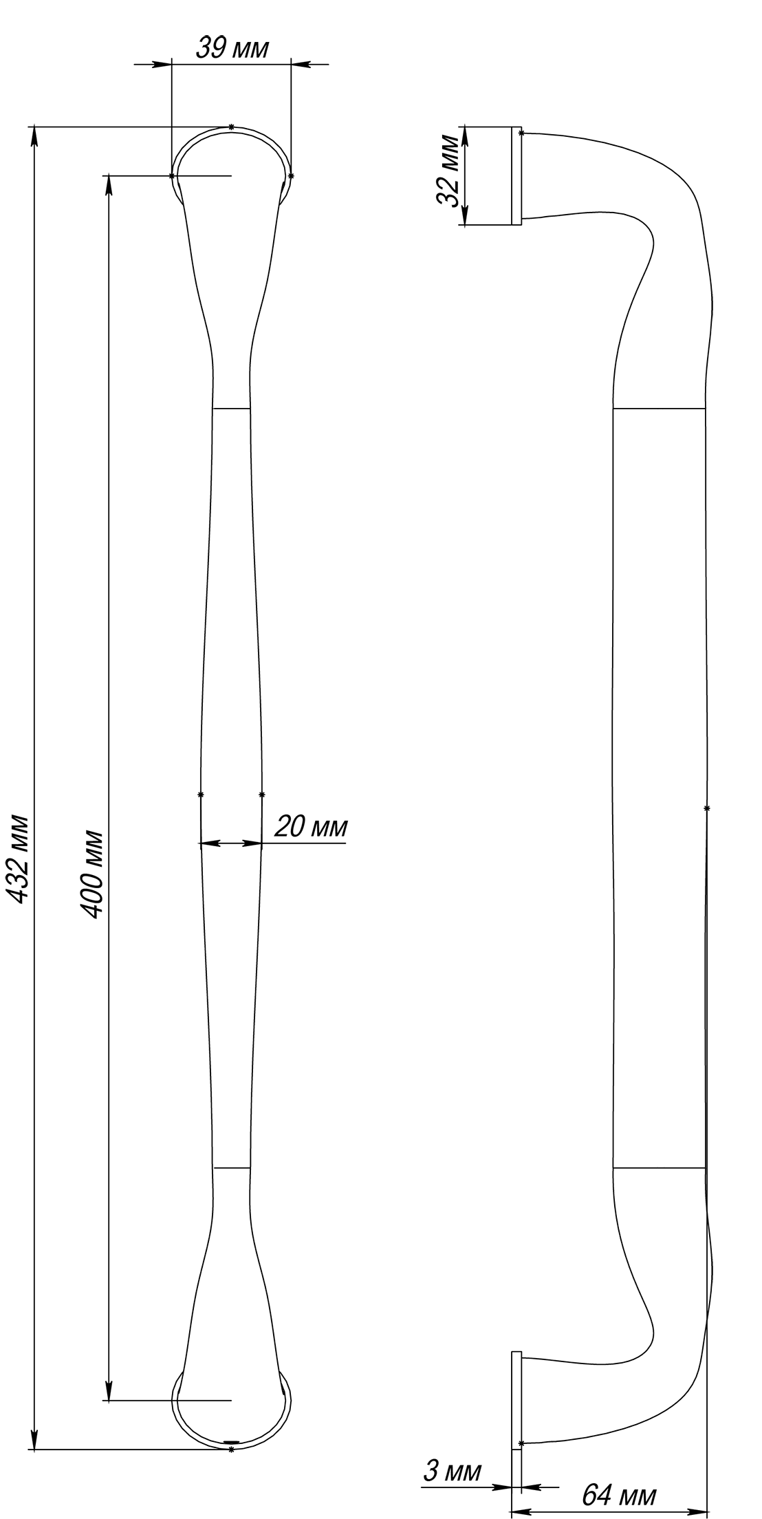 Ручка-скоба LVB PH WF, цвет Зимняя стужа/Winter Frost фото купить в Оренбурге