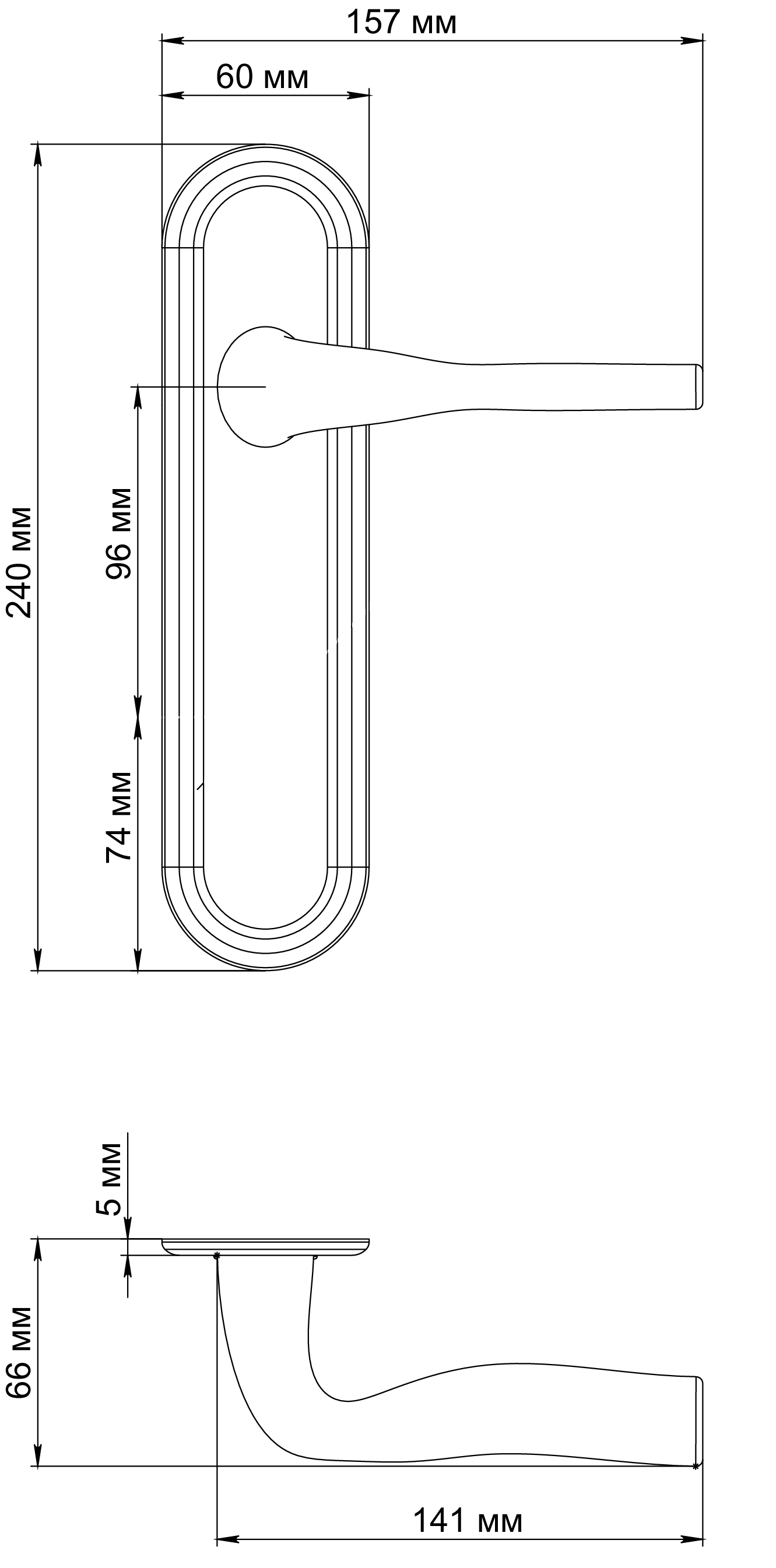 Ручка дверная LVB PLR SSW на планке, цвет Стокгольмский снегопад/Stockholm Snowfall фото фурнитура Оренбург