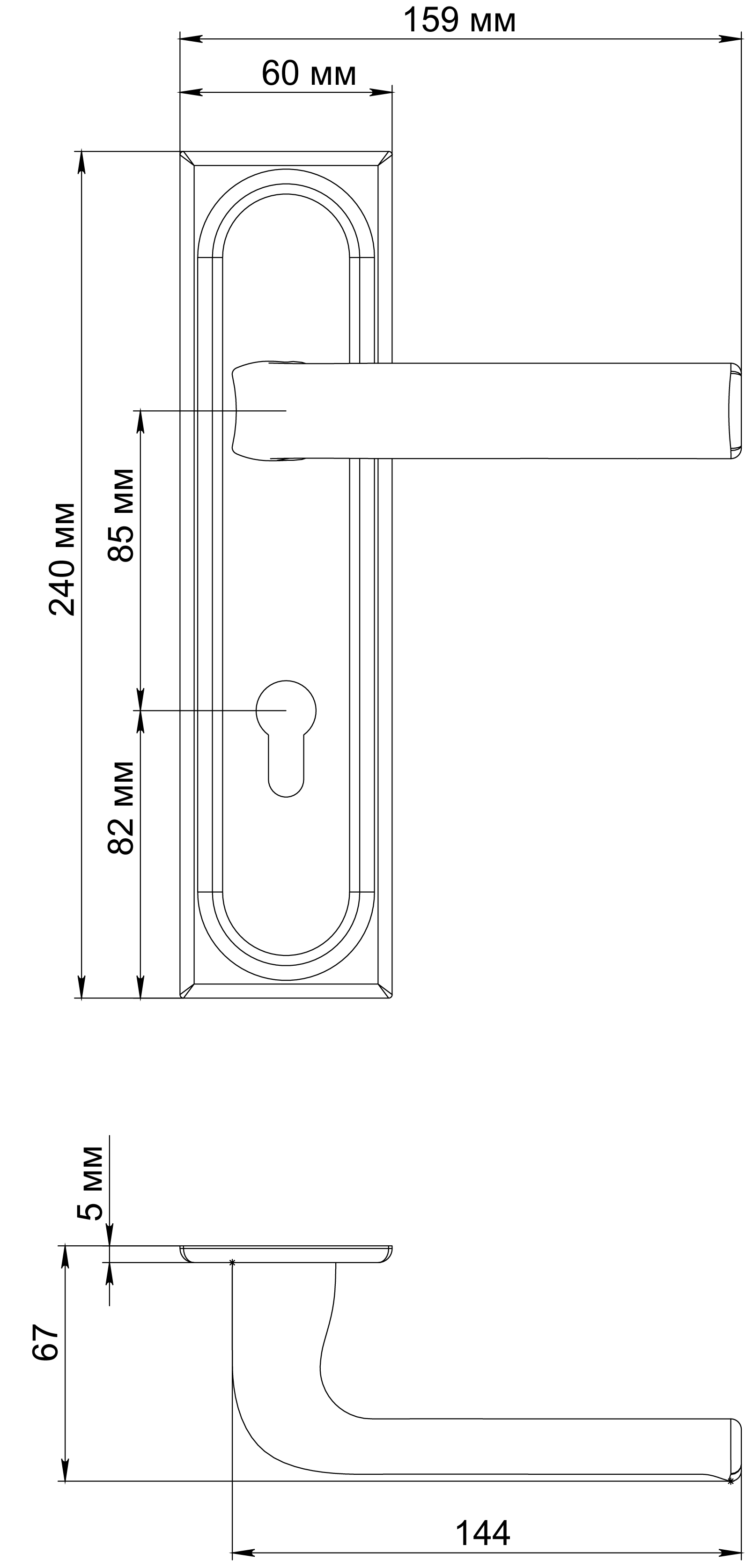 Ручка дверная THE BUS STATION PLS KH SSW на планке под ключевой цилиндр, цвет Стокгольмский снегопад/Stockholm Snowfall фото купить в Оренбурге