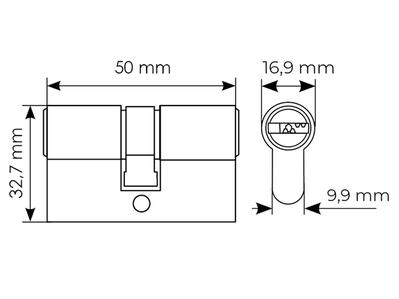Ключевой цилиндр высокой секретности HS 50C AB (50мм), цвет античная бронза фото фурнитура Оренбург