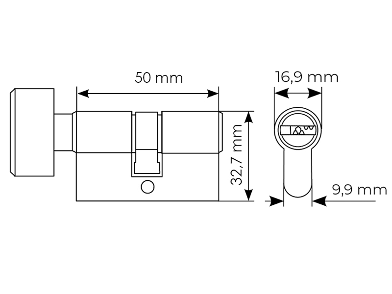 Ключевой цилиндр высокой секретности HS 50CK AB с заверткой (50мм), цвет античная бронза фото купить в Оренбурге
