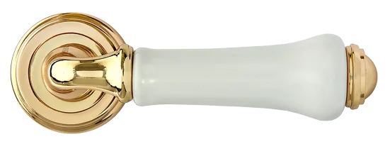 UMBERTO, ручка дверная MH-41-CLASSIC PG/W, цвет - золото/белый фото купить в Оренбурге