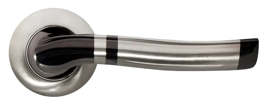 ФОНТАН, ручка дверная MH-04 SN/BN, цвет - бел. никель/черн. никель фото купить в Оренбурге