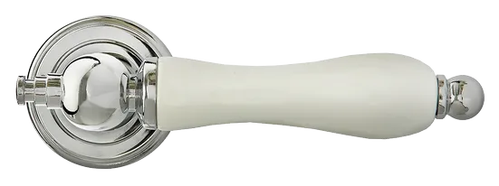 MART, ручка дверная MH-42-CLASSIC PC/W, цвет- хром/белый фото купить в Оренбурге