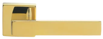 Ручка дверная HORIZONT S5 OTL раздельная на квадратной розетке 7 мм, цвет золото, ЦАМ