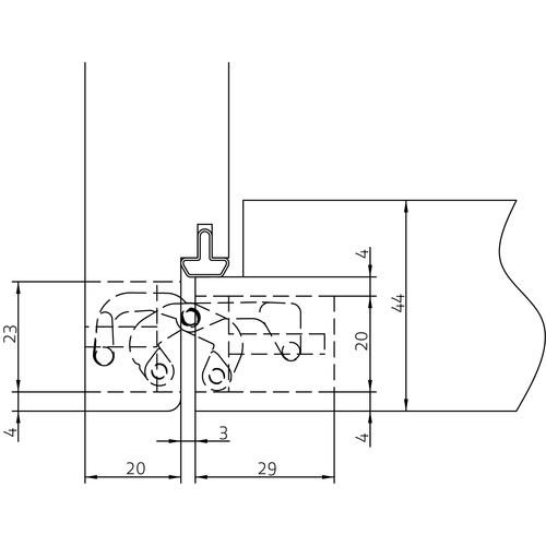 HH-19 B, скрытая петля, цвет - черный фото фурнитура Оренбург