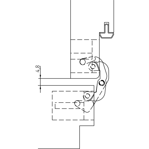 HH-19 B, скрытая петля, цвет - черный фото дверная фурнитура Оренбург