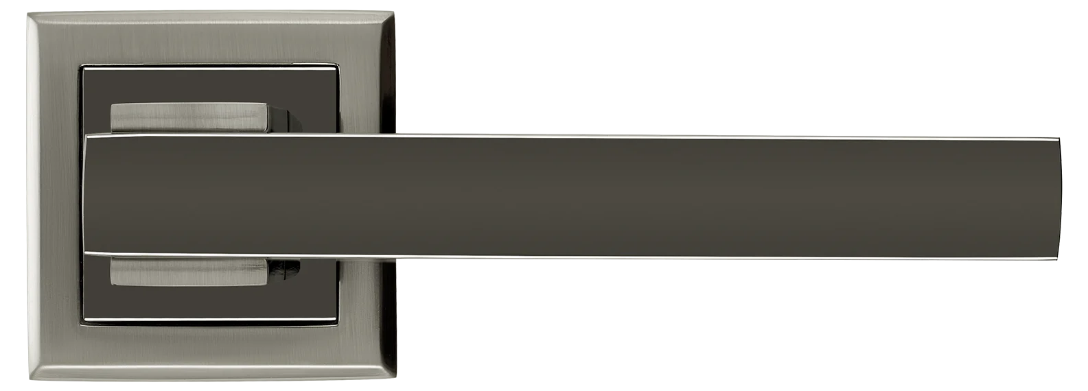 PIQUADRO, ручка дверная MH-37 SN/BN-S, на квадратной накладке, цвет - бел. никель/черн. никель фото купить в Оренбурге