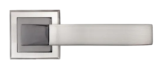 FUKOKU, ручка дверная MH-28 SN/BN-S, на квадратной накладке, цвет - бел. никель/черн. никель фото купить в Оренбурге